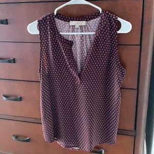Loft sleeveless burgundy top.